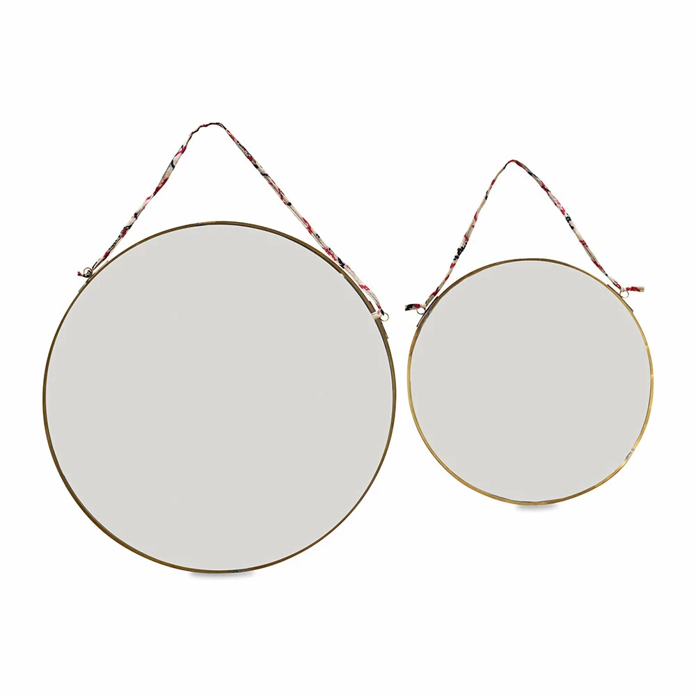 Nkuku Small Kiko Antique Brass Round Mirror 2 Nkuku Small Kiko Antique Brass Round Mirror