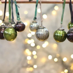 Nkuku Large Mixed Colours Glass Zia Baubles - Set of 6