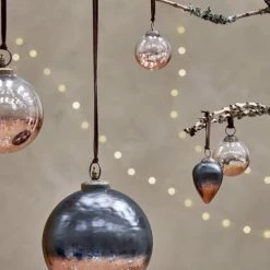 Nkuku Nevasa Bauble - Dark Smoke & Antique Copper