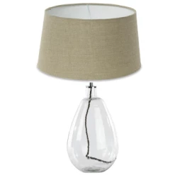Nkuku Baba Glass Lamp Clear Large Tall With Large Shade