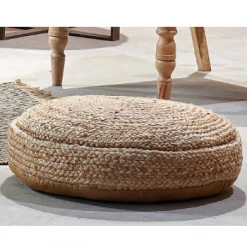 Nkuku Natural Braided Hemp Pouf