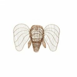 Nkuku Gold Mini Elephant Head Trophy for Wall