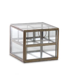 Nkuku Antique Brass Bequai Compartment Box or Jewellery Box