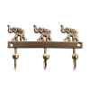 Nkuku Antique Brass Elephant Hooks - Set of 2