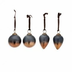 Nkuku Nevasa Bauble - Dark Smoke & Antique Copper