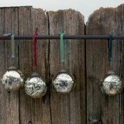 Nkuku Set of 4 Antique Gold Christmas Baubles