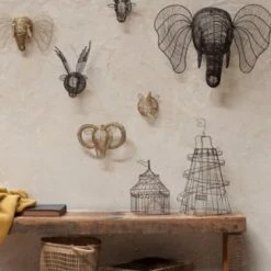 Nkuku Mini Wire Rhino Head Trophy