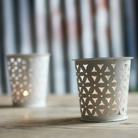 Nkuku Large White Petal Pot T-Light Holder 3 Nkuku Large White Petal Pot T-Light Holder