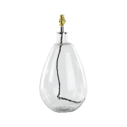 Nkuku Baba Glass Lamp Clear Large Tall With Large Shade