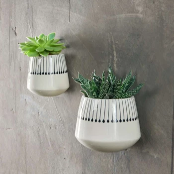 Nkuku Small Matamba Ceramic Wall Hung Planter 3 Nkuku Small Matamba Ceramic Wall Hung Planter