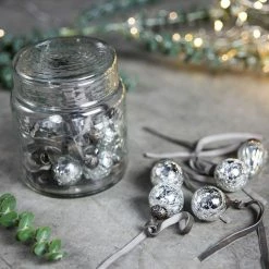 Nkuku Set of 16 Crackle Clear Adisa Bauble Jar