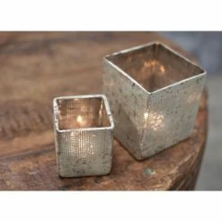 Nkuku Large Subira Etched Glass T-Light Holder