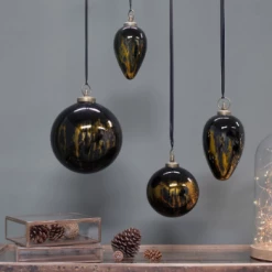 Nkuku Small Aged Amber and Black Danoa Giant Bauble Round