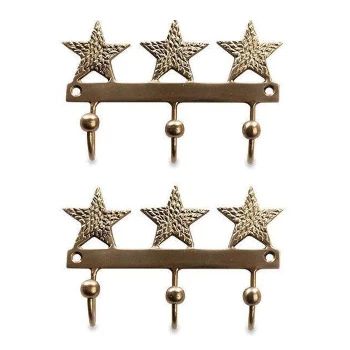 Nkuku Star Brass Hooks Set of 2 1 Nkuku Star Brass Hooks Set of 2