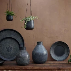 Nkuku Large Black Mahika Hanging Planter