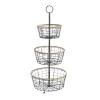 Nkuku 3 Tier Storage Baskets Koba Wire Bowl Stand