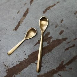 Nkuku Jahi Brushed Gold Small Gold Flat Spoon