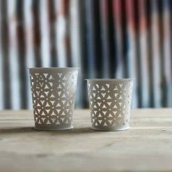 Nkuku Large White Petal Pot T-Light Holder