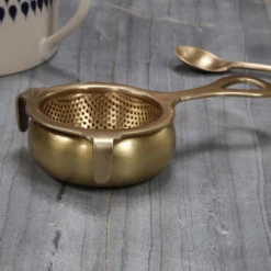 Nkuku Antique Brass Tea Strainer