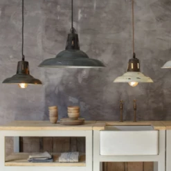 Nkuku Shimla Pendant - Distressed Grey - Small