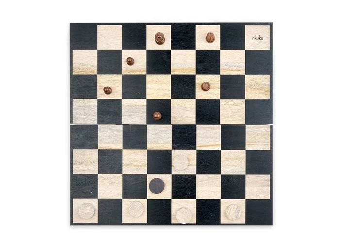 Nkuku Mango Wood Chess And Draughts 3 Nkuku Mango Wood Chess And Draughts