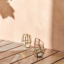 Nkuku Brass Menni Lantern Hexagon 4 Nkuku Brass Menni Lantern Hexagon