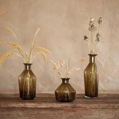 Nkuku Brown Glass Asymmetric Vase - Large