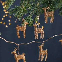 Nkuku Brass Ramya Wire Reindeer Garland