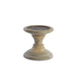 Nkuku Niwari Mango Wood Candlesticks - Set of 2