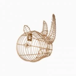 Nkuku Mini Wire Rhino Head Trophy