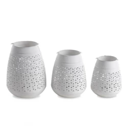 Nkuku Small White Tapered Petal Lantern