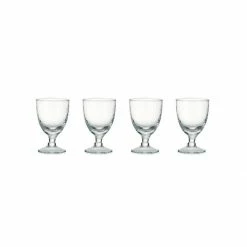 Nkuku Yala Hammered Wine Glass - Clear Glass Set of 4