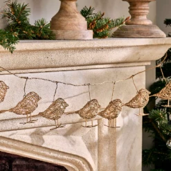 Nkuku Ramya Wire Bird Garland - Brass