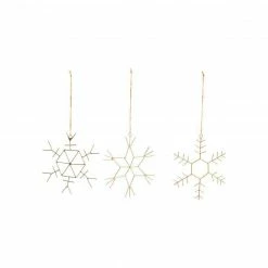 Nkuku Set of 3 16x16 cm Brass Wire Dagari Stars