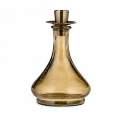 Nkuku Sirsa Glass Candlestick - Sepia