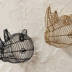 Nkuku Mini Wire Rhino Head Trophy