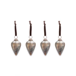 Nkuku Large Oiled Antique Khutu Baubles Set of 4