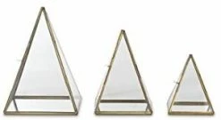 Nkuku Medium Crystal and Brass Bequai Pyramid Display