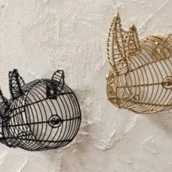 Nkuku Mini Wire Rhino Head Trophy