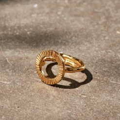 Nkuku Lalia Etched Ring Band - One Size Adjustable