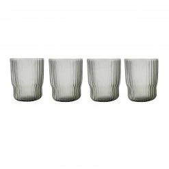Nkuku Set of 4 Fali Smoke Glass Tumbler