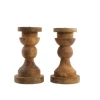 Nkuku Kibibi Mango Wood Single Candlestick