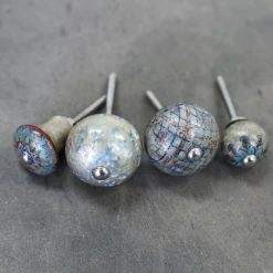 Nkuku Set of 2 Marot Blue Guilded Vintage Ceramic Knob 3 Nkuku Set of 2 Marot Blue Guilded Vintage Ceramic Knob