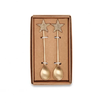 Nkuku Star Brass Teaspoon - Set of 2 Gift Set 1 Nkuku Star Brass Teaspoon - Set of 2 Gift Set
