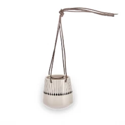 Nkuku Small Matamba Matchstick Design Ceramic Hanging Planter