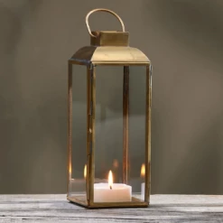 Nkuku Maro Brass Lantern - Tall 3 Nkuku Maro Brass Lantern - Tall