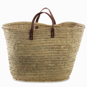 Nkuku Natural Woven With Leather Handles Basket 1 Nkuku Natural Woven With Leather Handles Basket