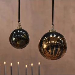 Nkuku Small Aged Amber and Black Danoa Giant Bauble Round