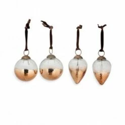 Nkuku Nevasa Bauble - Clear & Antique Copper