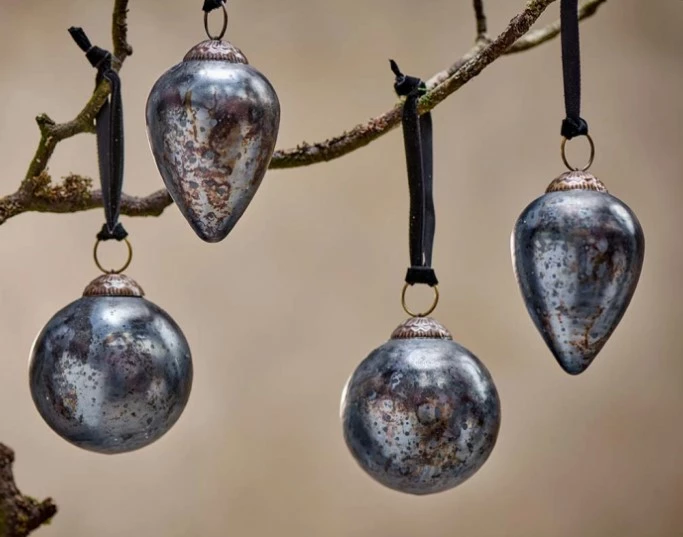 Nkuku Jalshara Baubles - Antique Smoke 2 Nkuku Jalshara Baubles - Antique Smoke